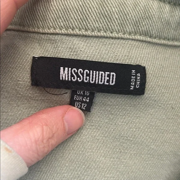 Misguided Denim Oversized Shacket Shirt Jacket Women’s size 12 - Picture 8 of 10